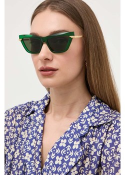 Bottega Veneta okulary przeciwsłoneczne damskie kolor zielony ze sklepu ANSWEAR.com w kategorii Okulary przeciwsłoneczne damskie - zdjęcie 158038021
