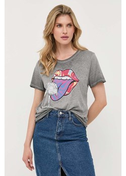 Guess t-shirt damski kolor szary ze sklepu ANSWEAR.com w kategorii Bluzki damskie - zdjęcie 158038140