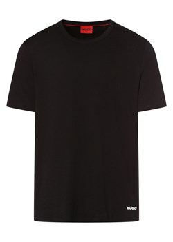 HUGO T-shirt męski Mężczyźni Bawełna czarny jednolity ze sklepu vangraaf w kategorii T-shirty męskie - zdjęcie 158049632