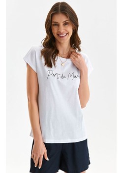 T-shirt damski w kolorze białym z napisem SPO5914, Kolor biały, Rozmiar 34, Top Secret ze sklepu Primodo w kategorii Bluzki damskie - zdjęcie 158057020