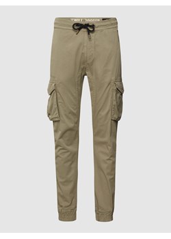 Spodnie cargo z detalami z logo model ‘Twill’ ze sklepu Peek&Cloppenburg  w kategorii Spodnie męskie - zdjęcie 158132230