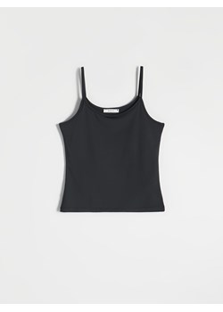 Reserved - Top slim fit - Czarny ze sklepu Reserved w kategorii Bluzki damskie - zdjęcie 158450773