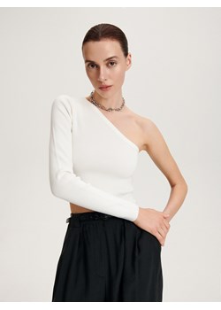 Reserved - Bluzka na jedno ramię - złamana biel ze sklepu Reserved w kategorii Bluzki damskie - zdjęcie 158450821