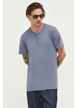 Abercrombie &amp; Fitch t-shirt męski kolor niebieski gładki ze sklepu ANSWEAR.com w kategorii T-shirty męskie - zdjęcie 158457614