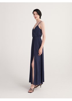 Reserved - Sukienka maxi z Tencelu™ Lyocellu - Granatowy ze sklepu Reserved w kategorii Sukienki - zdjęcie 158466874