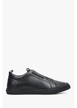 ES 8: Czarne skórzane sneakersy męskie na wiosnę ze sklepu Estro w kategorii Trampki męskie - zdjęcie 158479214