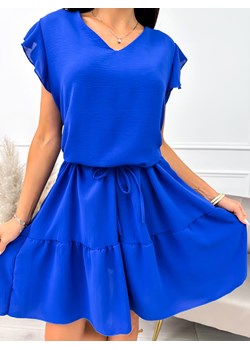 Kobaltowa Sukienka z Paseczkiem ze sklepu ModnaKiecka.pl w kategorii Sukienki - zdjęcie 158492772