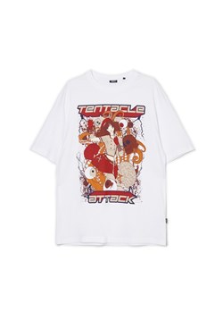 Cropp - Biały t-shirt z nadrukiem anime - biały ze sklepu Cropp w kategorii T-shirty męskie - zdjęcie 158494234