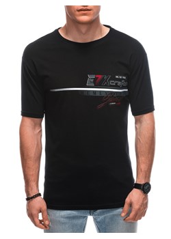 T-shirt męski z nadrukiem 1838S - czarny ze sklepu Edoti w kategorii T-shirty męskie - zdjęcie 158504641