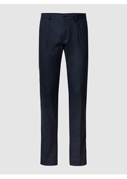 Spodnie o kroju straight fit z zakładkami w pasie i wzorem na całej powierzchni ze sklepu Peek&Cloppenburg  w kategorii Spodnie męskie - zdjęcie 158570012
