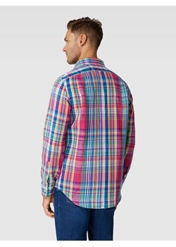 Koszula casualowa o kroju classic fit z dodatkiem lnu i wzorem w kratkę vichy ze sklepu Peek&Cloppenburg  w kategorii Koszule męskie - zdjęcie 158572541