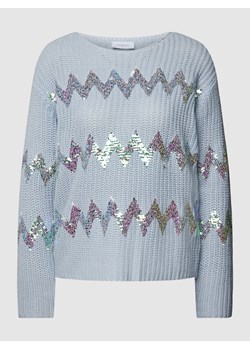 Sweter z dzianiny z cekinowym obszyciem ze sklepu Peek&Cloppenburg  w kategorii Swetry damskie - zdjęcie 158587892