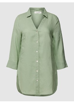 Bluzka lniana z listwą guzikową ze sklepu Peek&Cloppenburg  w kategorii Koszule damskie - zdjęcie 158623891