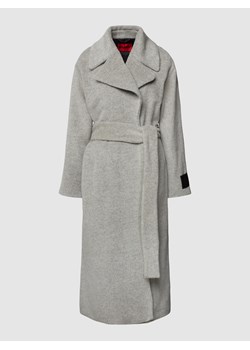 Płaszcz wełniany z materiałowym paskiem model ‘Makini’ ze sklepu Peek&Cloppenburg  w kategorii Płaszcze damskie - zdjęcie 158646673