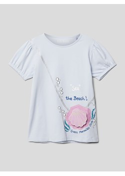 T-shirt z cekinowym obszyciem ze sklepu Peek&Cloppenburg  w kategorii Bluzki dziewczęce - zdjęcie 158775432