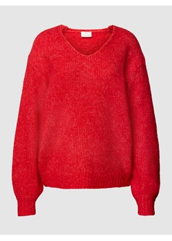 Sweter z dzianiny z dekoltem w serek model ‘Sarla’ ze sklepu Peek&Cloppenburg  w kategorii Swetry damskie - zdjęcie 158781232