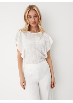 Mohito - Biała bluzka z ażurowym wzorem - kremowy ze sklepu Mohito w kategorii Bluzki damskie - zdjęcie 158826022