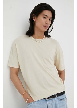 American Vintage t-shirt bawełniany kolor beżowy gładki ze sklepu ANSWEAR.com w kategorii T-shirty męskie - zdjęcie 158827140
