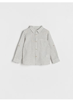 Reserved - Koszula w paski z lnem - Jasny szary ze sklepu Reserved w kategorii Odzież dla niemowląt - zdjęcie 158829593