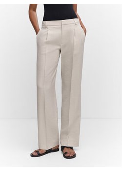 Mango Spodnie materiałowe Cesar 47088641 Beżowy Regular Fit ze sklepu MODIVO w kategorii Spodnie damskie - zdjęcie 158833813