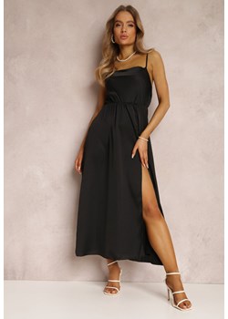 Czarna Sukienka Satynowa Theophephone ze sklepu Renee odzież w kategorii Sukienki - zdjęcie 158841150