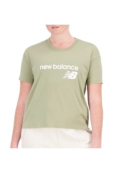 Koszulka New Balance WT03805OLF - zielona ze sklepu streetstyle24.pl w kategorii Bluzki damskie - zdjęcie 158852193