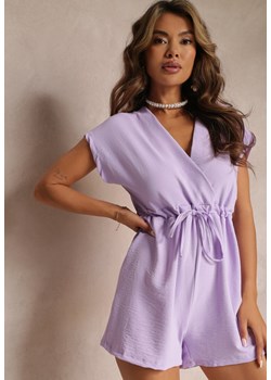 Fioletowy Krótki Kombinezon ze Ściągaczem w Talii Weam ze sklepu Renee odzież w kategorii Kombinezony damskie - zdjęcie 158853021