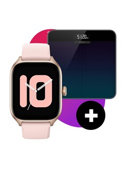 Zestaw smartwatch z wagą Smart Scale Amazfit Gts 4 A2168 Rosebud Pink/Smart Scale ze sklepu eobuwie.pl w kategorii Zegarki - zdjęcie 158888390