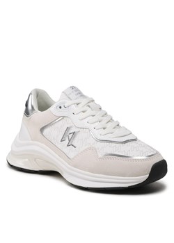 Sneakersy KARL LAGERFELD KL63165 White Lthr & Textile w/Silver ze sklepu eobuwie.pl w kategorii Buty sportowe damskie - zdjęcie 158902010