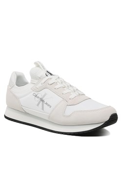 Sneakersy Calvin Klein Jeans Runner Sock Laceup Ny-Lth Wn YW0YW00840 Bright White YAF ze sklepu eobuwie.pl w kategorii Buty sportowe męskie - zdjęcie 158947180