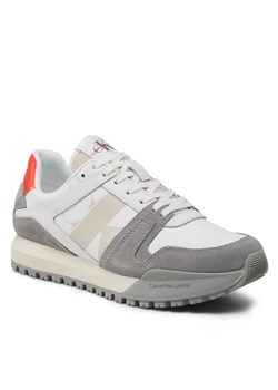 Sneakersy Calvin Klein Jeans Toothy Run Laceup Low Lth Mix YM0YM00744 Creamy White/Bright White/Oyster 0K5 ze sklepu eobuwie.pl w kategorii Buty sportowe męskie - zdjęcie 158957203