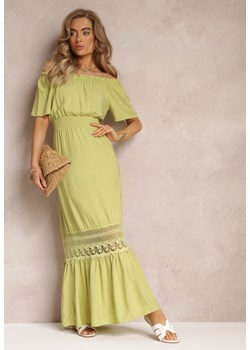 Zielona Sukienka Maxi Hiszpanka z Wiskozy Millore ze sklepu Renee odzież w kategorii Sukienki - zdjęcie 158968861
