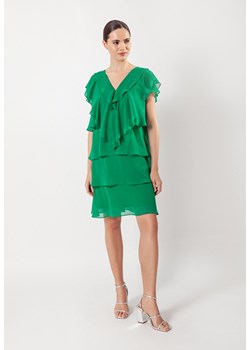 Zielona zwiewna sukienka z falbanami ze sklepu Molton w kategorii Sukienki - zdjęcie 158969754