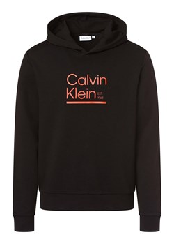 Calvin Klein Męska bluza z kapturem Mężczyźni Bawełna czarny nadruk ze sklepu vangraaf w kategorii Bluzy męskie - zdjęcie 158972131