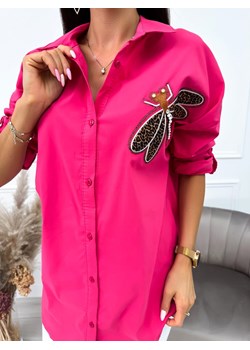 Różowa Koszula z Ozdobną Aplikacją ze sklepu ModnaKiecka.pl w kategorii Koszule damskie - zdjęcie 158977711