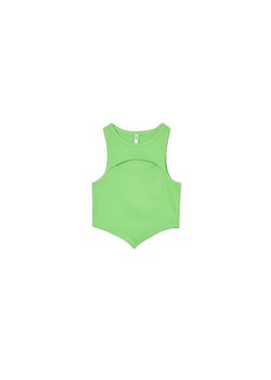 Cropp - Zielony top z wycięciem - zielony ze sklepu Cropp w kategorii Bluzki damskie - zdjęcie 158997351