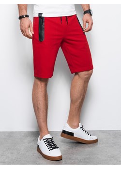 Krótkie spodenki męskie dresowe - czerwone V2 W239 ze sklepu ombre w kategorii Spodenki męskie - zdjęcie 159000272