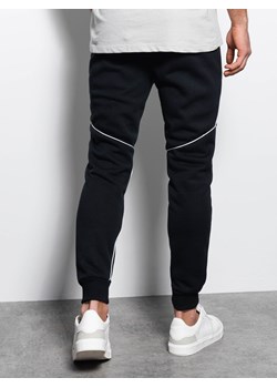 Spodnie męskie dresowe joggery z kontrastowymi elementami - czarne V1 OM-PASK-22FW-001 ze sklepu ombre w kategorii Spodnie męskie - zdjęcie 159001561