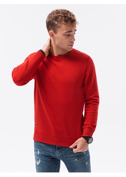 Bluza męska bez kaptura BASIC - czerwona V6 B978 ze sklepu ombre w kategorii Bluzy męskie - zdjęcie 159004330