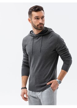 Sweter męski z kapturem - szary melanż V1 E187 ze sklepu ombre w kategorii Swetry męskie - zdjęcie 159004880