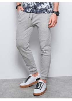 Spodnie męskie dresowe joggery - szary melanż V2 P1036 ze sklepu ombre w kategorii Spodnie męskie - zdjęcie 159005743