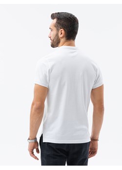 Koszulka męska polo z dzianiny pique - biały V4 S1374 ze sklepu ombre w kategorii T-shirty męskie - zdjęcie 159007030