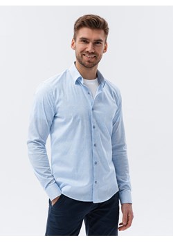 Koszula męska z długim rękawem - błękitna K609 ze sklepu ombre w kategorii Koszule męskie - zdjęcie 159007500