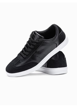 Casualowe buty męskie sneakersy OLDSCHOOL – czarne V2 OM-FOCS-0104 ze sklepu ombre w kategorii Trampki męskie - zdjęcie 159007843