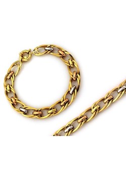 Złota bransoletka 585 o podwójnym splocie trzy kolory 8,08g ze sklepu LOVRIN w kategorii Bransoletki - zdjęcie 159019762