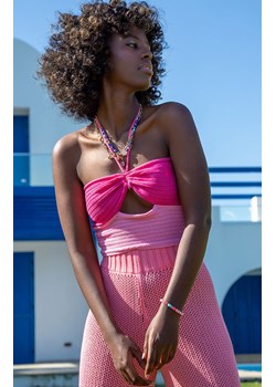 Wiązany bawełniany top w kolorze różowym F1685 F1685, Kolor różowy, Rozmiar S/M, Fobya ze sklepu Primodo w kategorii Bluzki damskie - zdjęcie 159045661