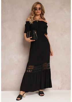 Czarna Sukienka Maxi Hiszpanka z Wiskozy Millore ze sklepu Renee odzież w kategorii Sukienki - zdjęcie 159068163