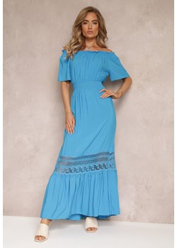 Niebieska Sukienka Maxi Hiszpanka z Wiskozy Millore ze sklepu Renee odzież w kategorii Sukienki - zdjęcie 159071394