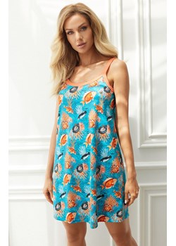 Koszula nocna damska na wąskie ramiączka Oceania, Kolor niebiesko-pomarańczowy, Rozmiar S, Italian Fashion ze sklepu Intymna w kategorii Koszule nocne - zdjęcie 159072130