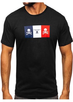 Czarny bawełniany t-shirt męski z nadrukiem Bolf 14784 ze sklepu Denley w kategorii T-shirty męskie - zdjęcie 159081774